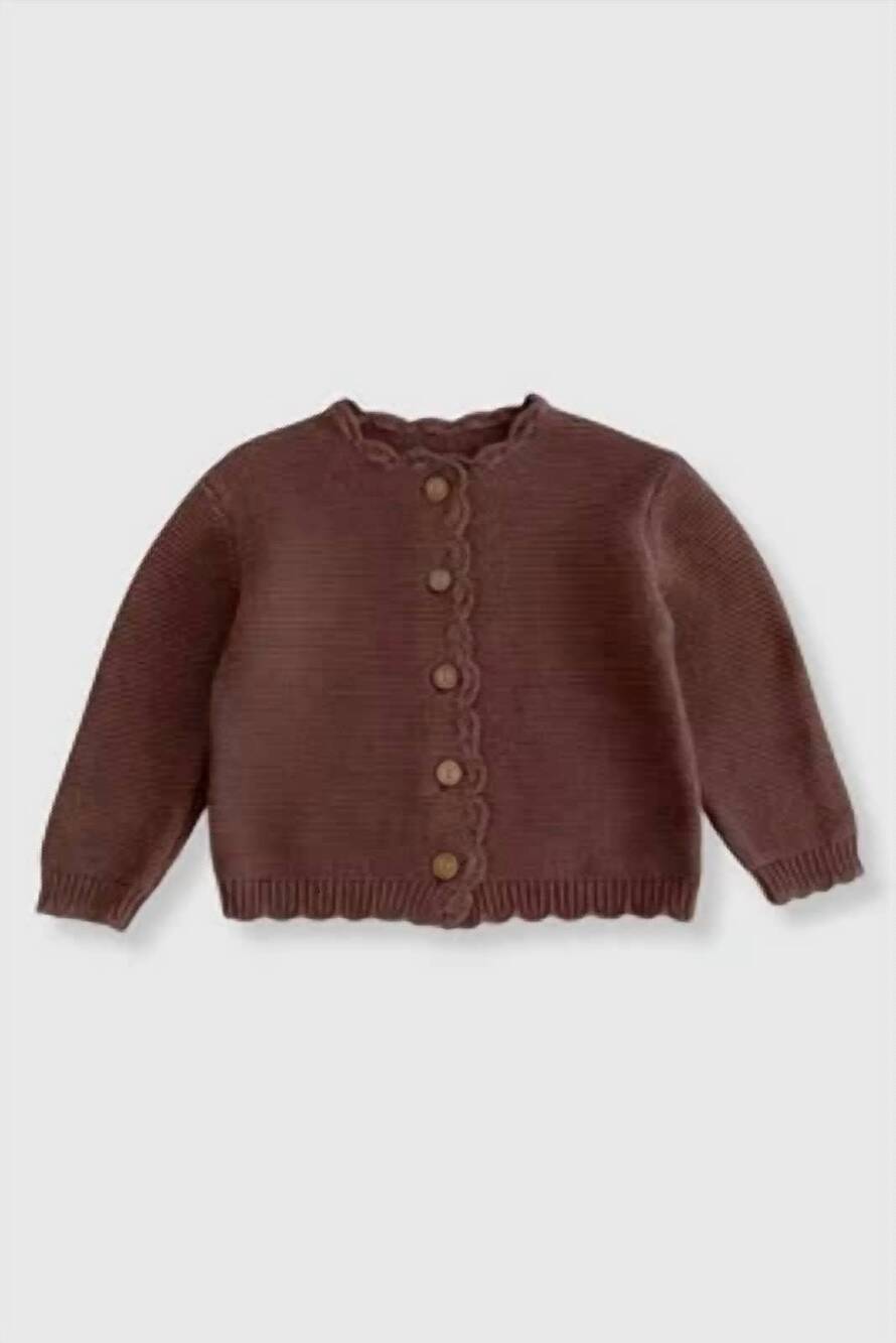 NEW BLEU & CO. kids' knit sweater cardigan in chocolate kisses